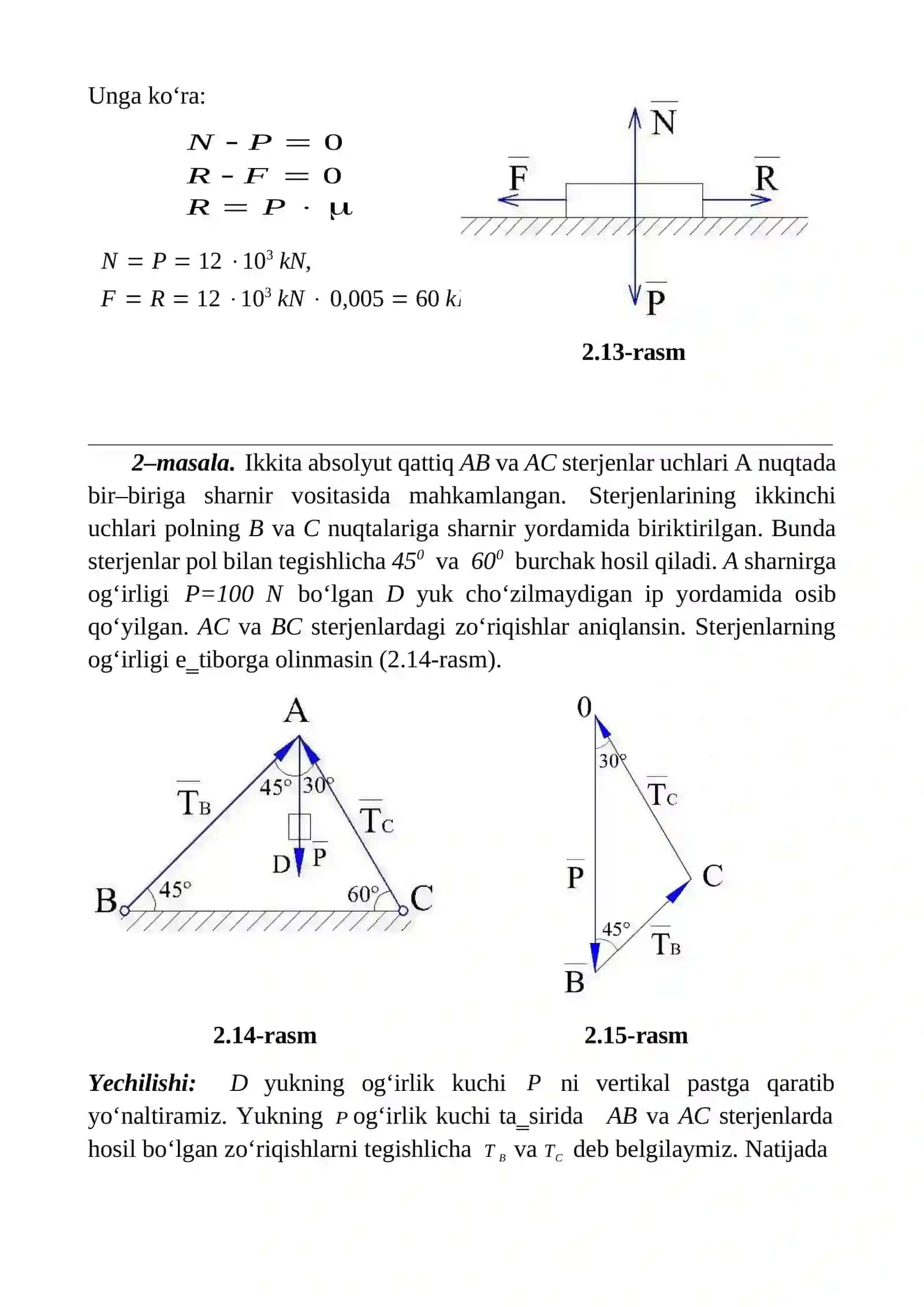 Qattiq jismning reaktsiya kuchlarini aniqlash 3