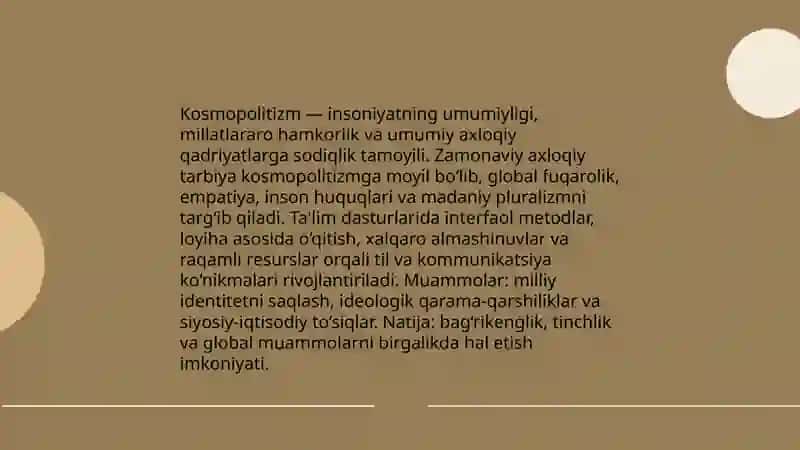 Zamonaviy axloqiy tarbiyada kosmopolitizmga moyillik 3