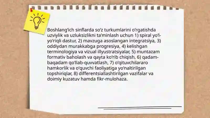 Boshlang'ich sinflarda so'z turkumlarini o'rganishdagi uzviylik va uzluksizlikning ta'minlanishini tahlil qilish 3