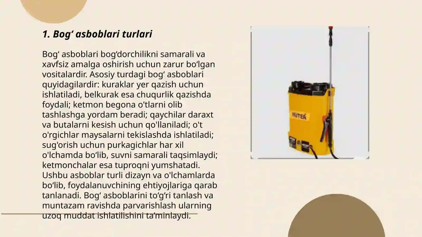 Bogʻ asboblari va ulardan foydalanish usullari 3