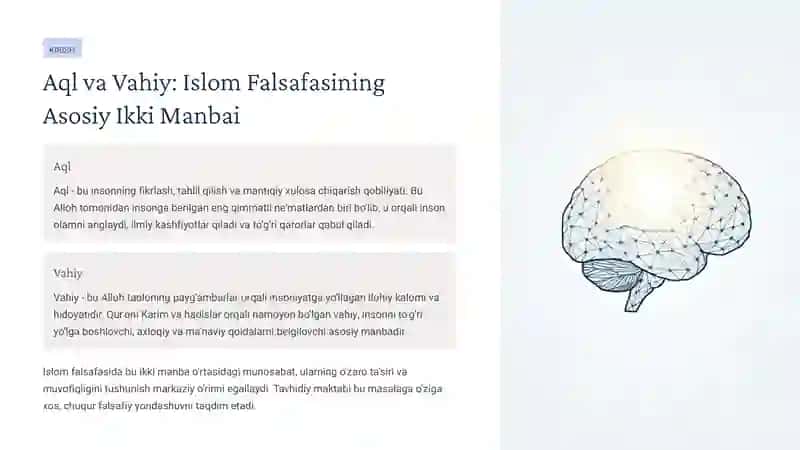 Tavhidiyning aql va vahiy haqidagi fikrlari 3