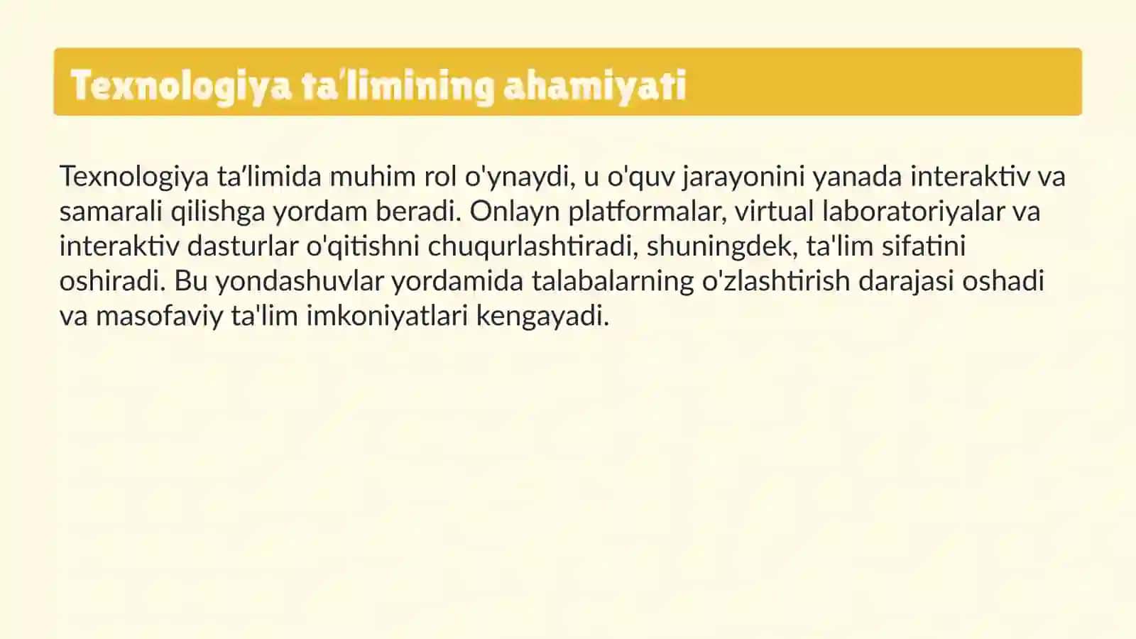 Texnologiya taʼlimi tamoyillari 3