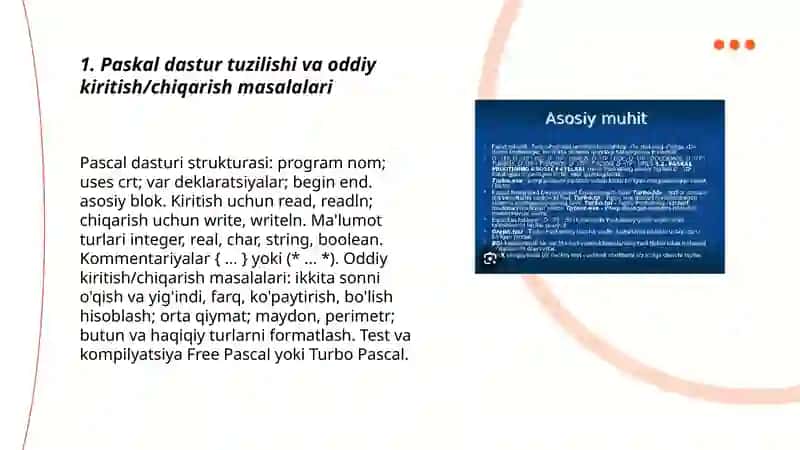 Paskal dasturlash tilida sodda masalalarni dasturlash 3
