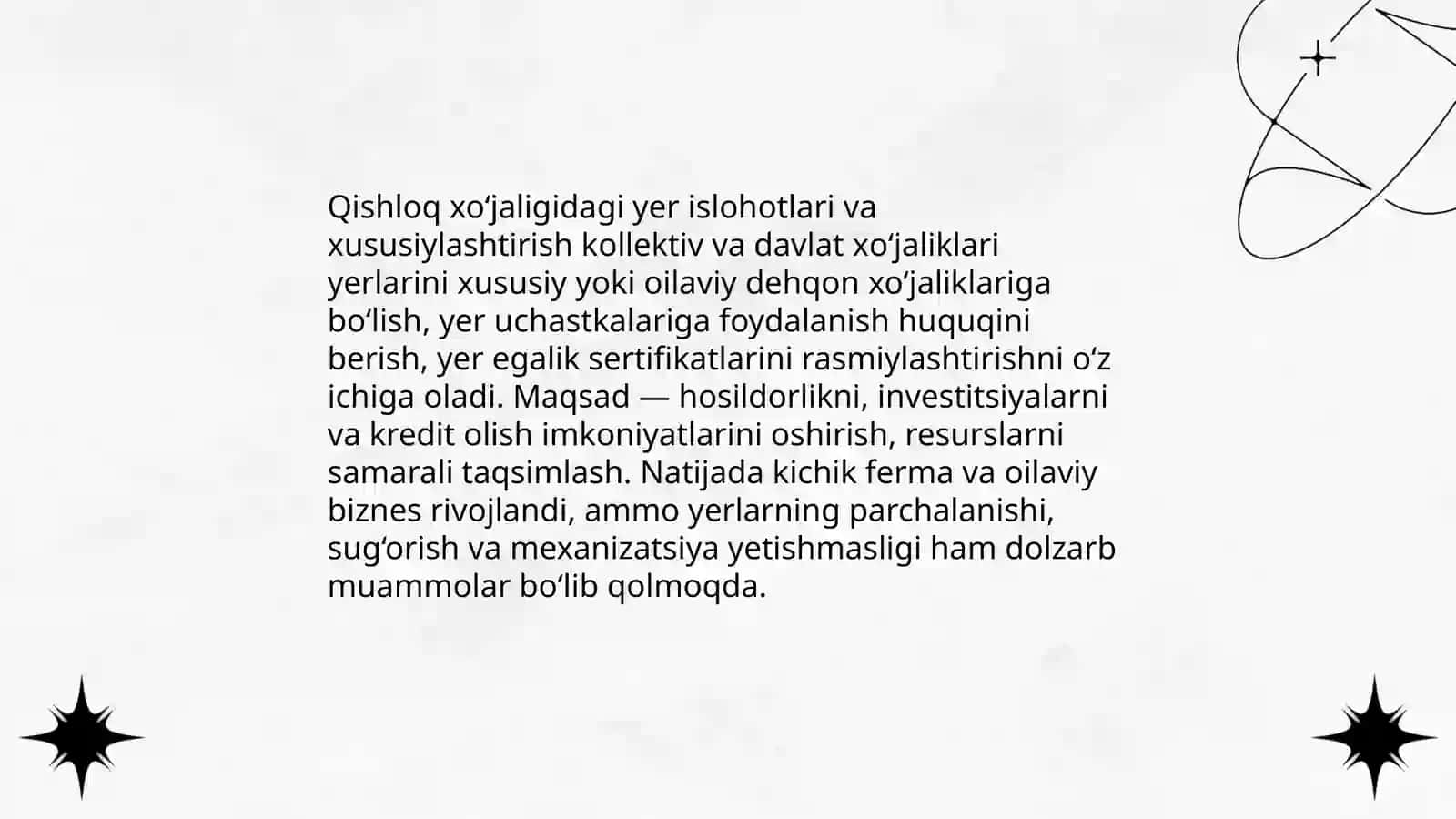 Qishloq xo‘jaligidagi islohotlar, sanoat, avtomobilsozlik sohasining rivojlanishi 3