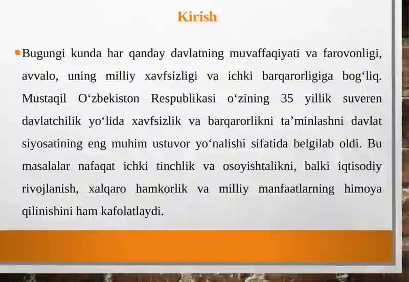 Mamlakatimizning xavfsizligi va barqarorligini ta’minlash 3