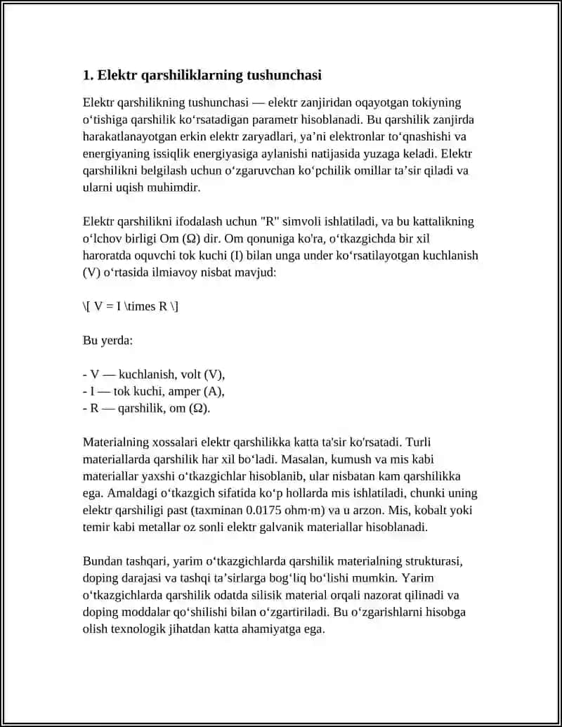 ELEKTR QARSHILIKLAR VA ULARNING PARALLEL VA KETMA-KET ULANISHLARI 3