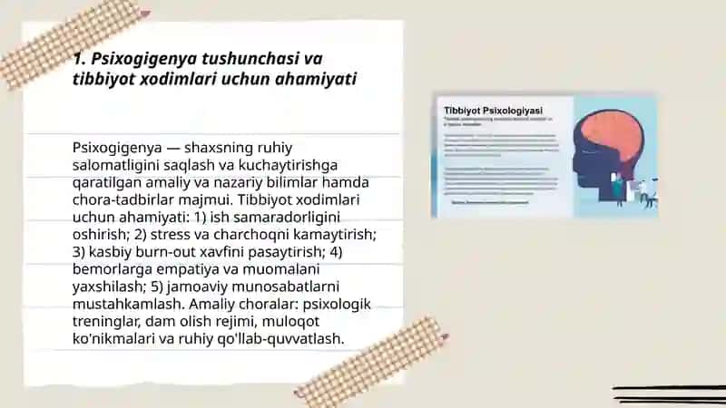 Psixogigenya haqida malumot tibbiyot xodimlari psixogigeniyasi 3