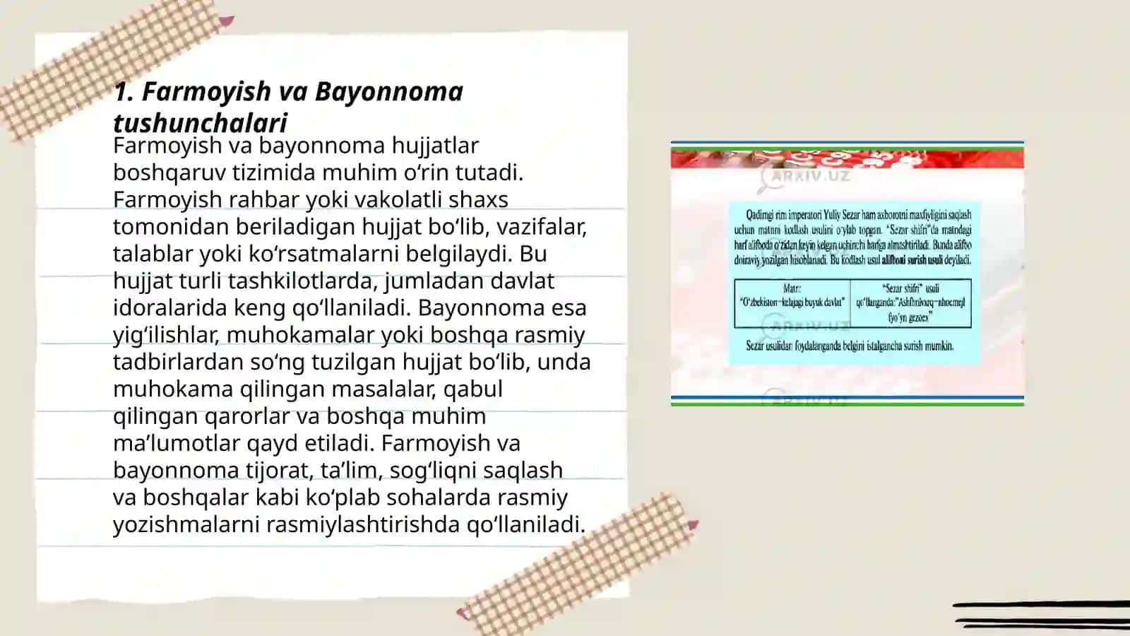 Farmoyish va Bayonnoma 3