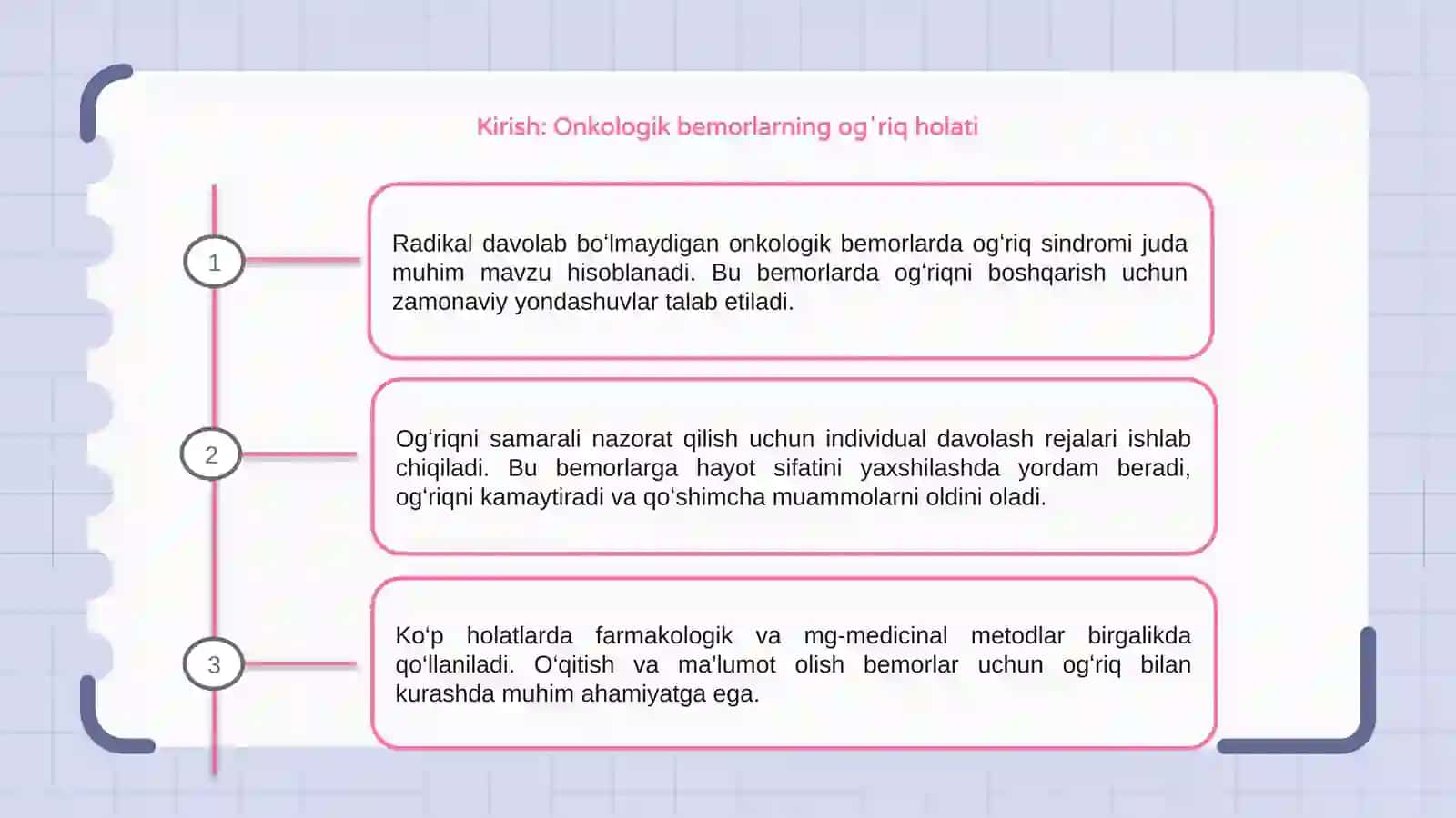 Onkologik bemorlarda Ogʻriq sindromi 3