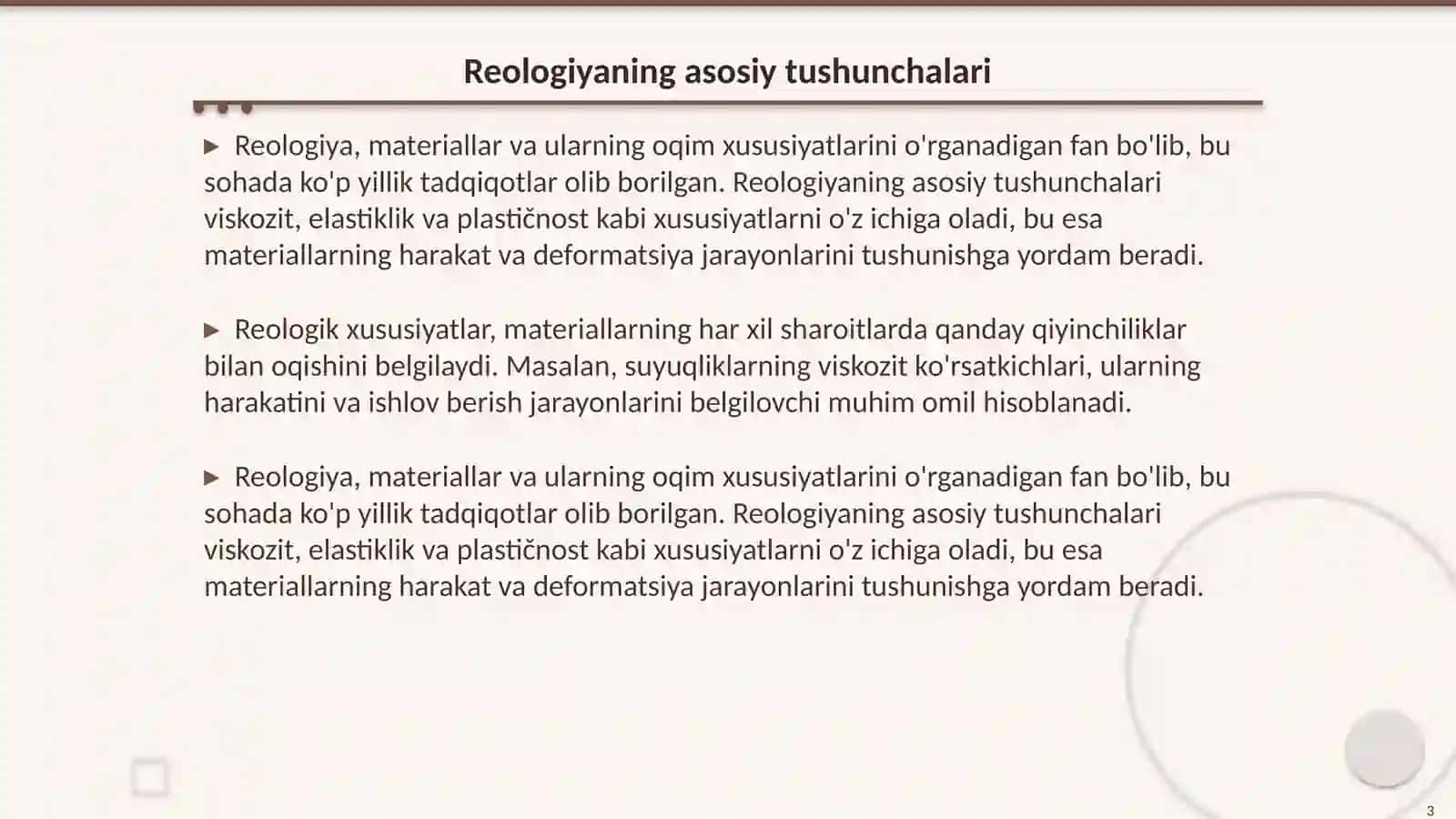 Reologik xususiyatlar 3