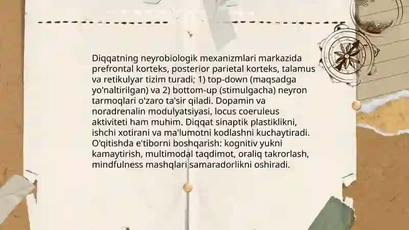 Diqqat, xotira va tafakkurning neyropedagogik asoslari:nazariy va amaliy yondashuvlari 3