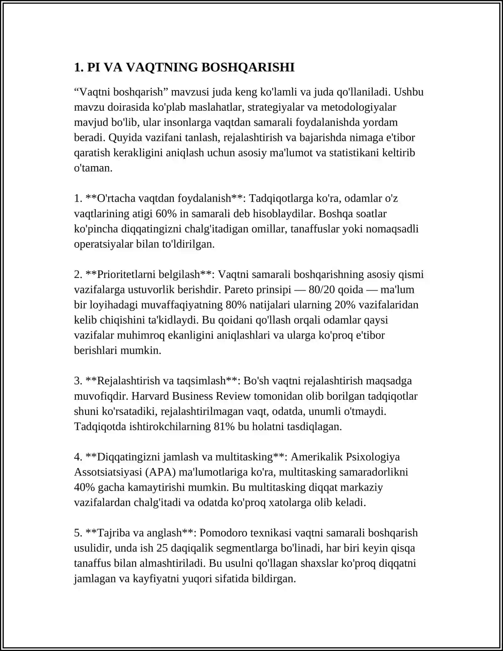 MUSTAQIL ISH Mavzu: PI VA PID - ROSTLAGICHLAR 3