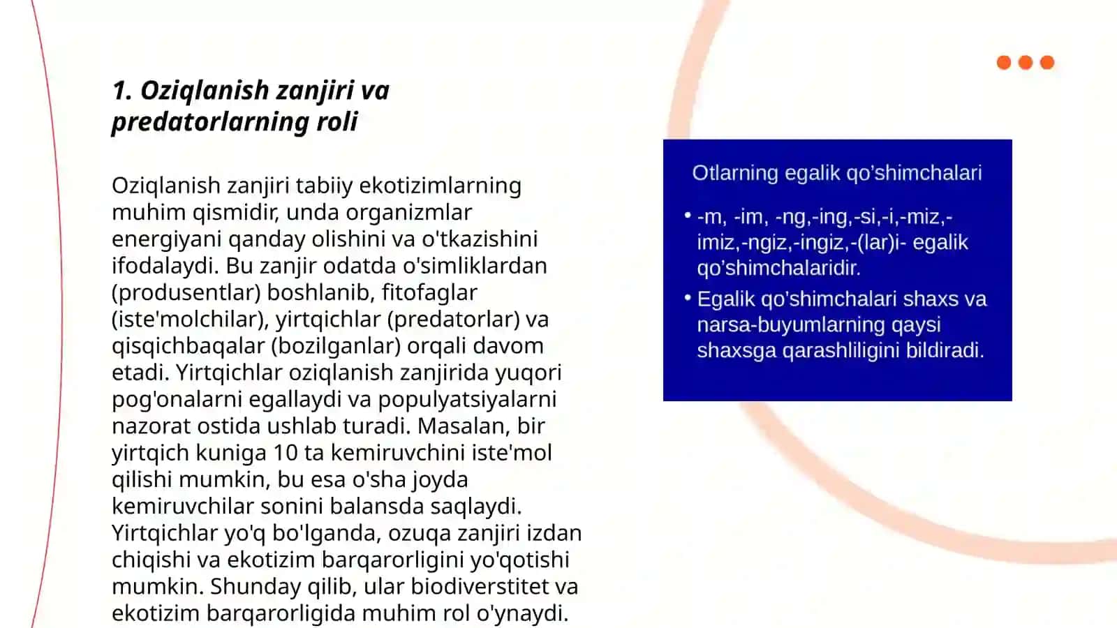 Yirtqichlar va ularning oʻljalaridagi moslanishlar 3