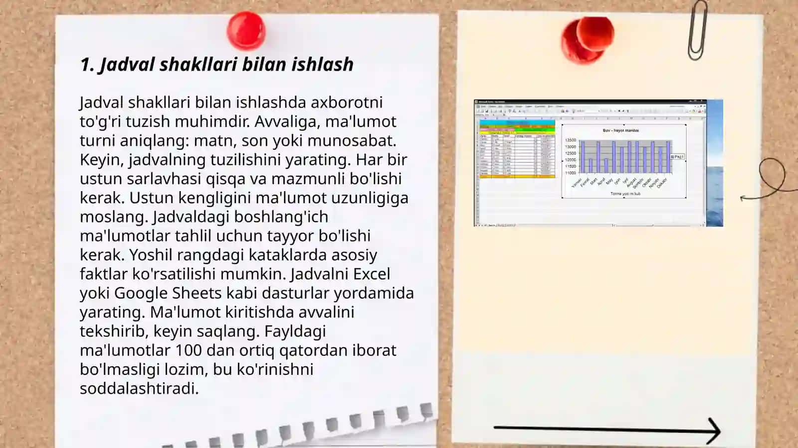 Microsoft Excel dasturida ma'lumotlarni ko'rish, qayta ishlash va umumlashtirish vositalari 3