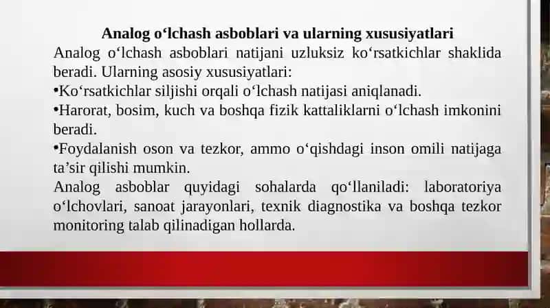 Analog va raqamli o‘lchash asboblari 3
