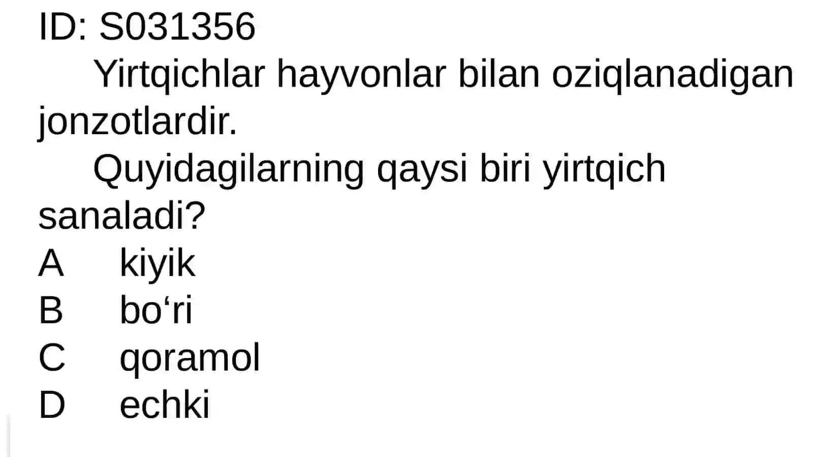 TIMSS savollari dan namunalar I 3