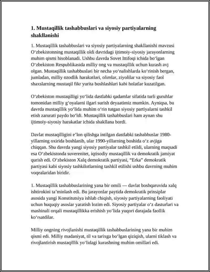 MUSTAQILLIKKA ERISHISH ARAFASIDA O'ZBEKISTONDAGI ISHTIMOIY SIYOSIY JARAYONLAR 3