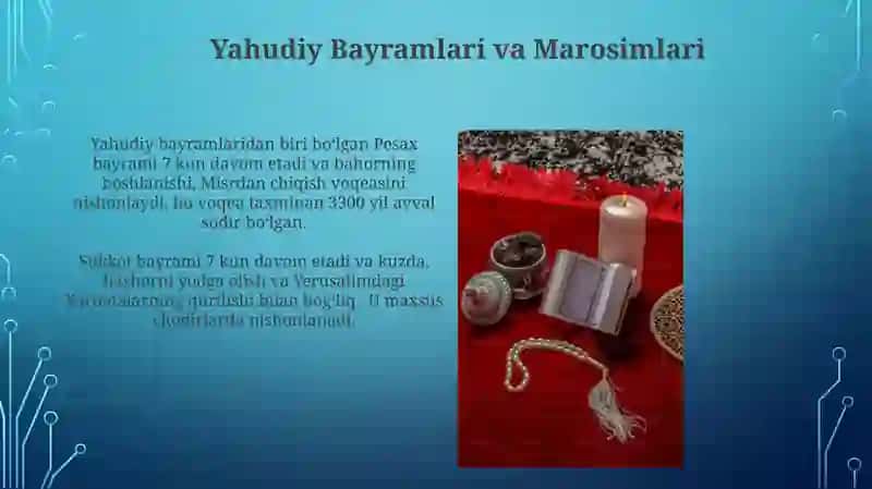 Yahudiylik ta'limoti anʼana va marosimlari 3