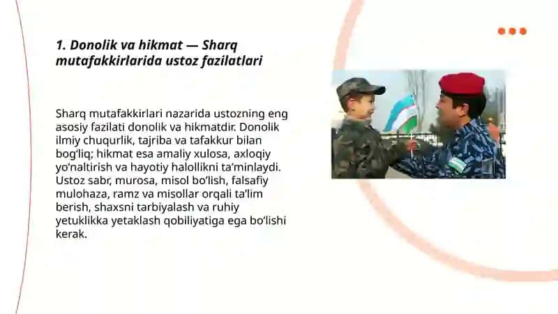 Sharq mutafakkirlari - ustoz tarbiyachining shaxsiy fazilatlari 3