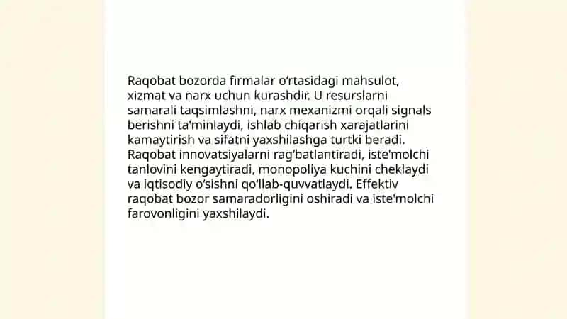 Raqobat va narxning shakllanishi 3
