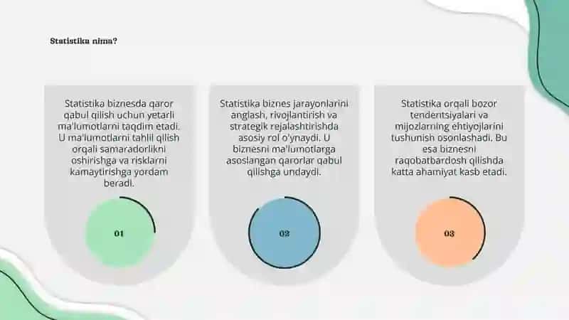 Statistikaning biznesdagi ahamiyati 3