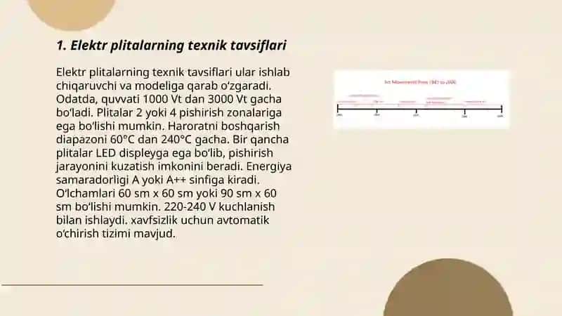 Elektr plitalarning texnik tavsiflari 3