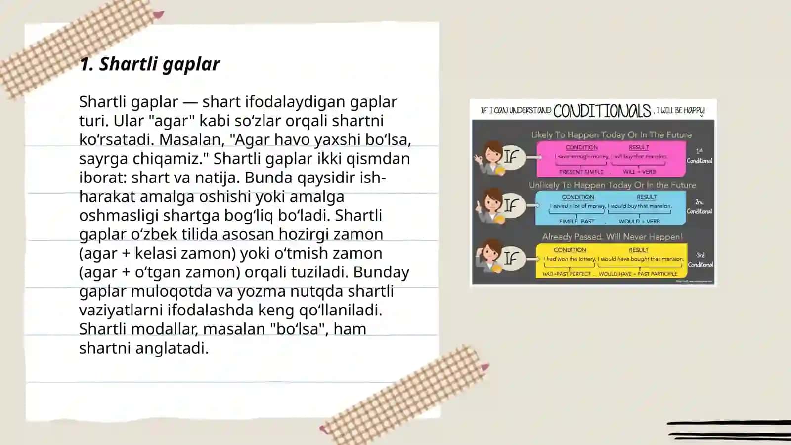 Shartli gaplar 3