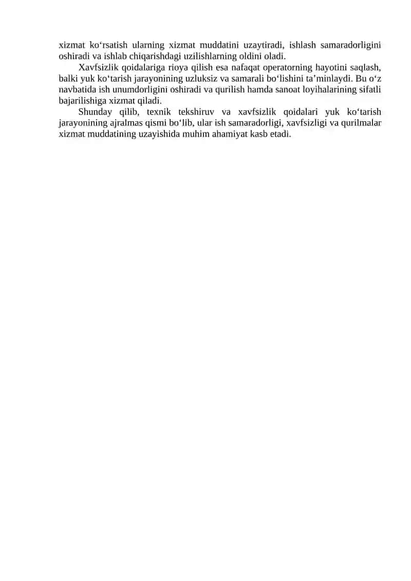 Yuk ko'targich(minora)larni texnik tekshiruvdan o'tkazish va ulardan foydalanishda xavfsizlik talablari 3