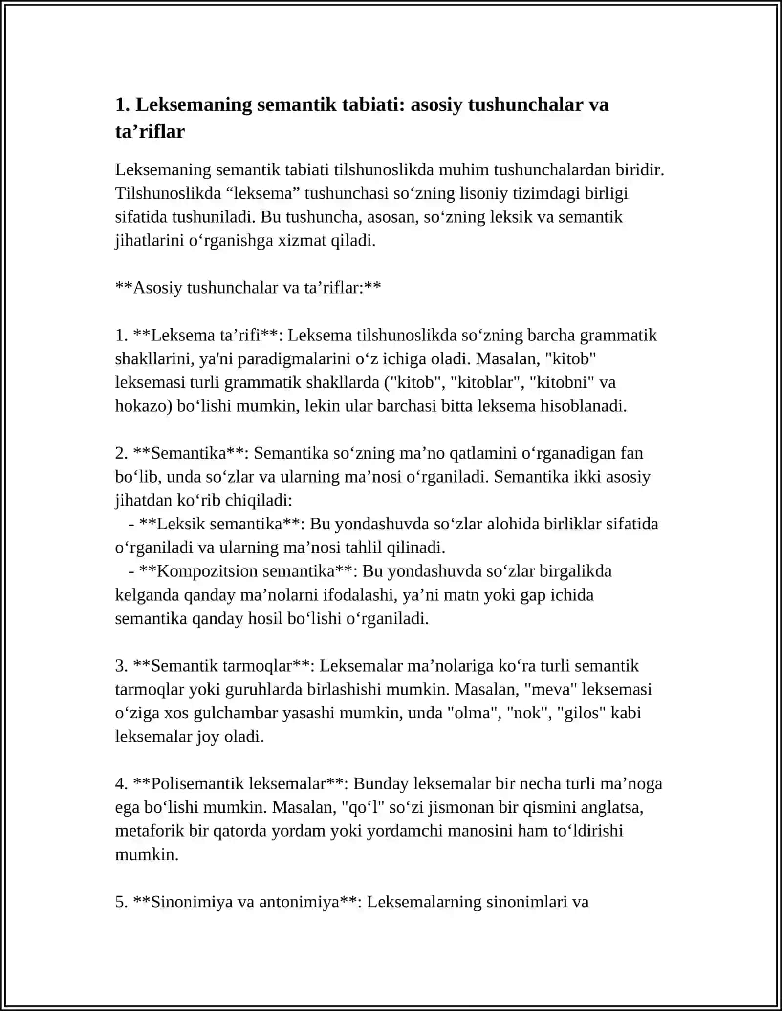 LEKSEMANING SEMANTIK TABIATI LEKSEMA SEMEMA VA SEMA 3