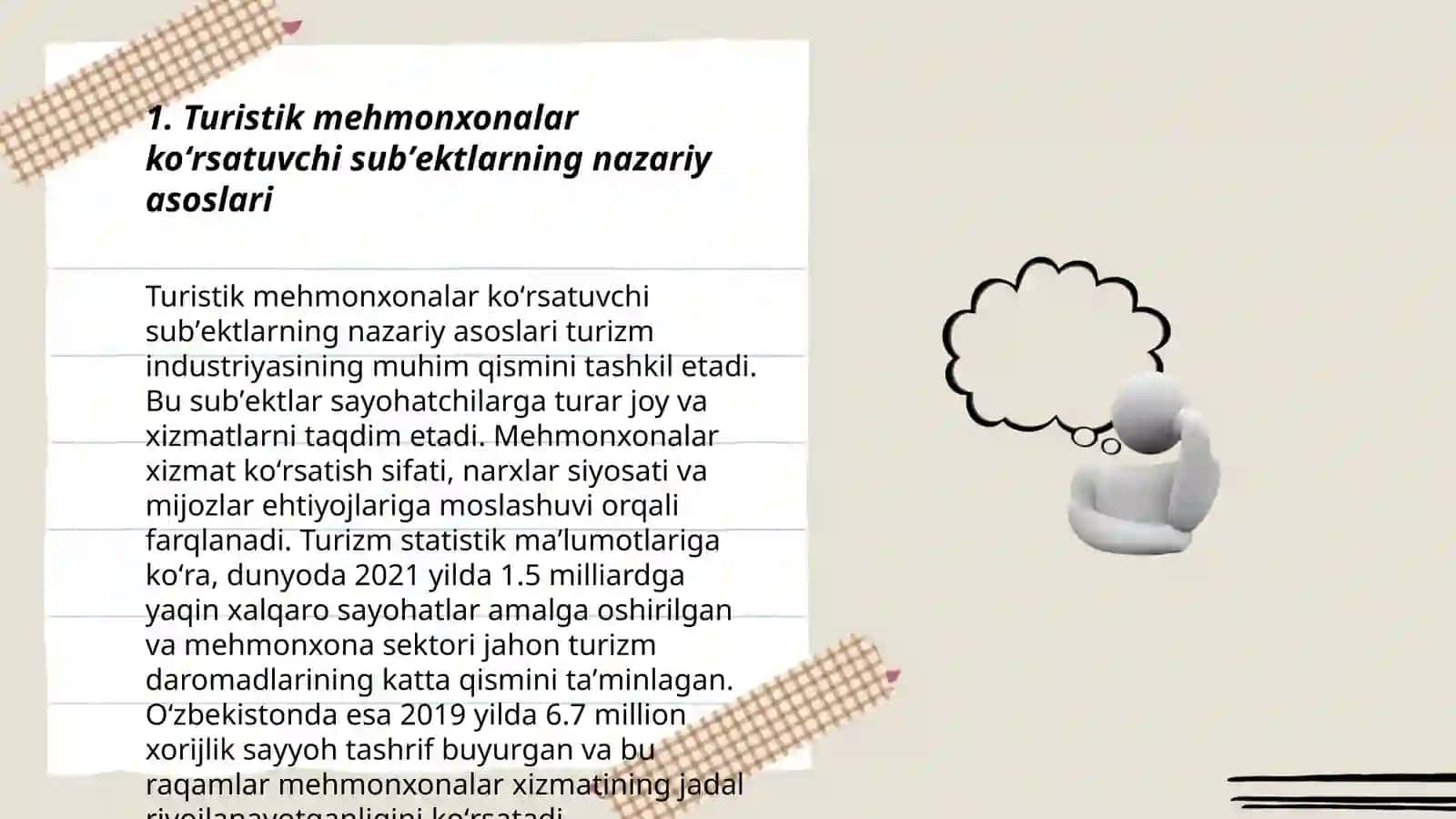 Turistik mehmonxonalar koʻrsatuvchi subʼektlar faoliyatining mohiyati ahamiyati turlari va tashkiliy huquqiy asoslari 3