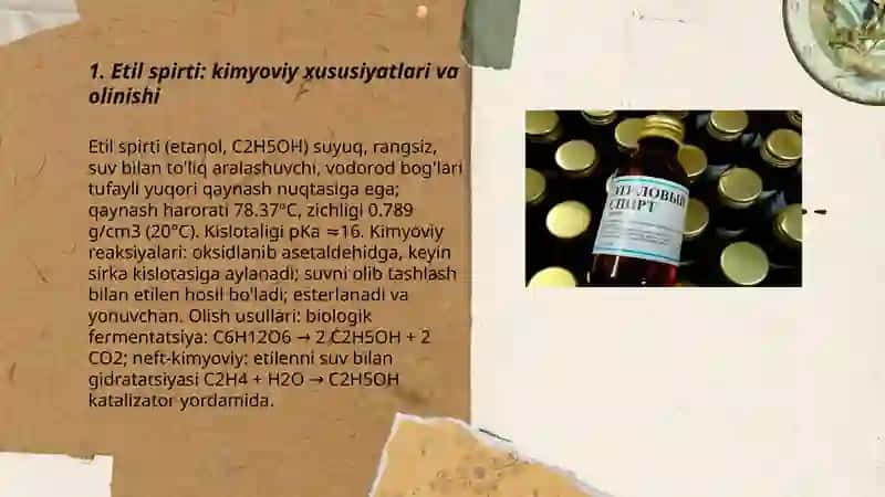 Etil spirti.Alkogolizm va uning asorotlari 3