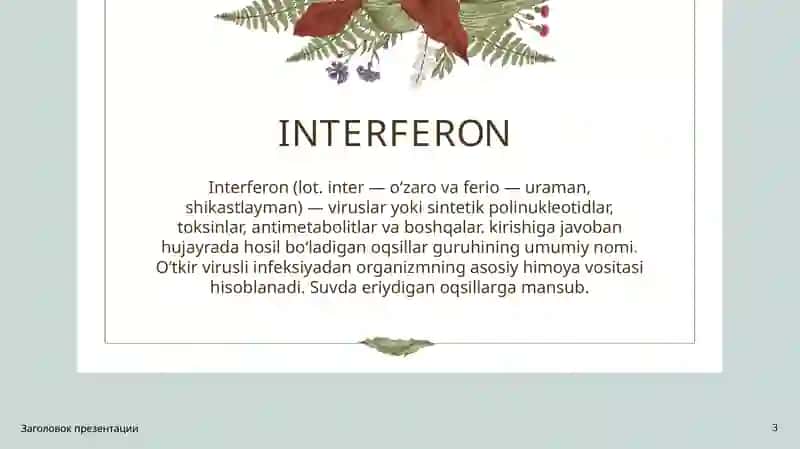 INTERFERON VA SITOKINLARNING SINTEZLANISHI 3