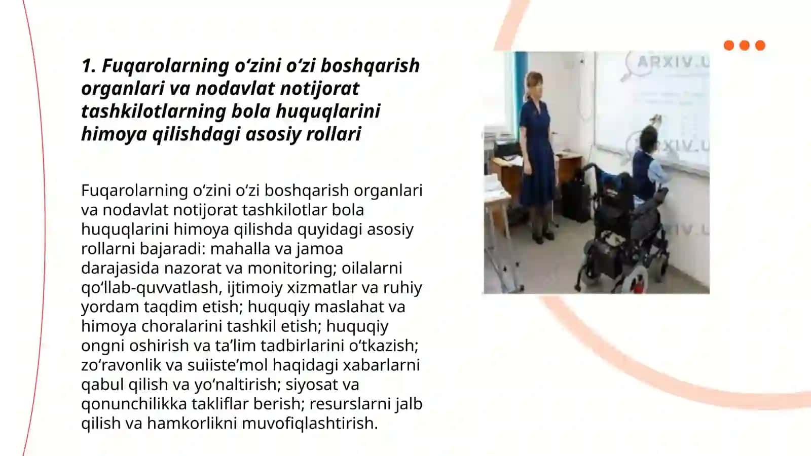 Bola huquqlarini taʼminlashda fuqarolarning oʻzini oʻzi boshqarish organlari va nodavlat va notijorat tashkilotlari 3