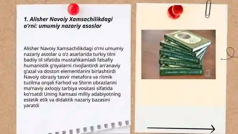 Alisher Navoiy Xamsachilikdagi oʻrni Farhod va shirin obrazi haqida tushunchalar 3
