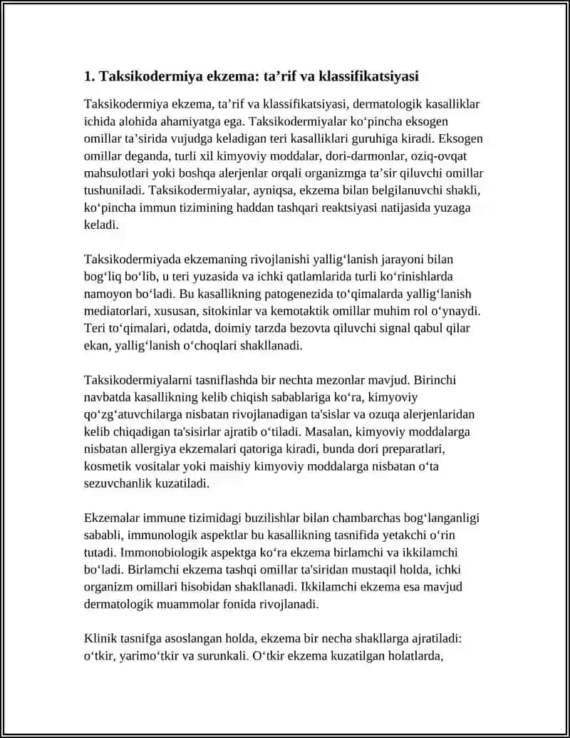 TAKSIKODERMIYALAR EKZEMA 3