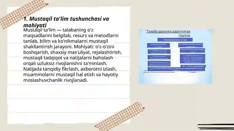 Mustaqil ta'lim,uning turlari 3