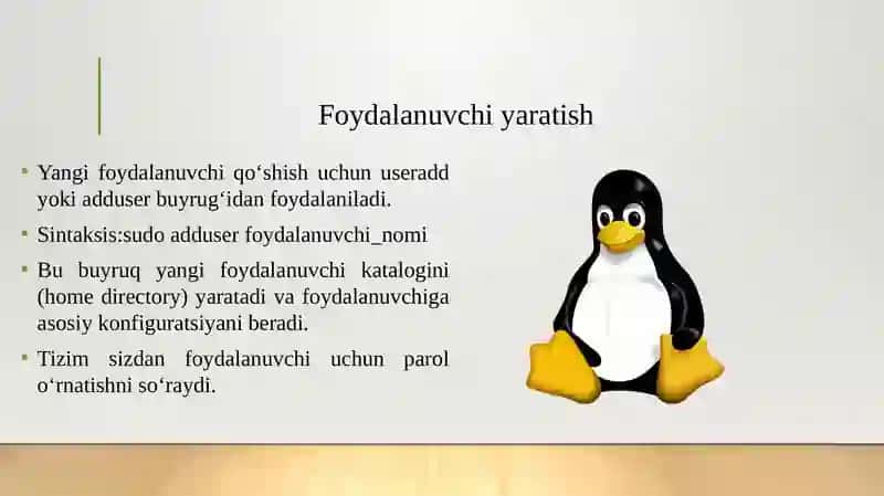 LINUX OT-DA FOYDALANUVCHI QAYD YOZUVINI SOZLASH TARTIBI. 3