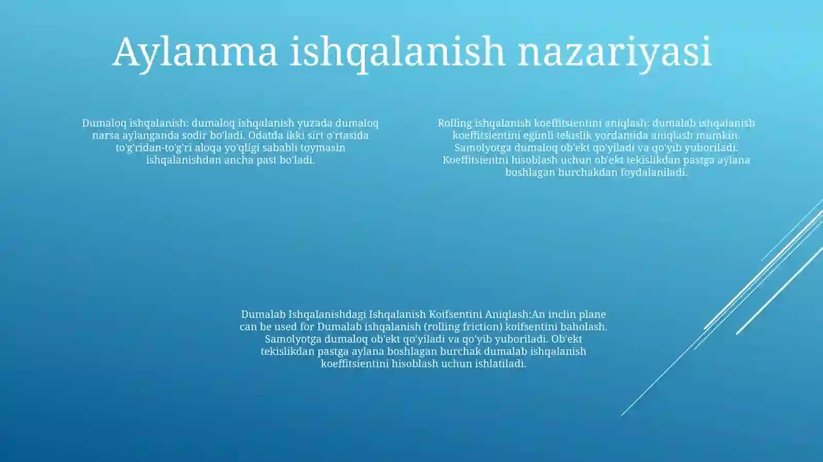 Dumalab Ishqalanishdagi Ishqalanish Koifsentini Aniqlash 3