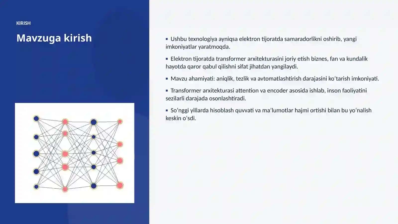 Elektron tijoratda transformer arxitekturasini joriy etish 3