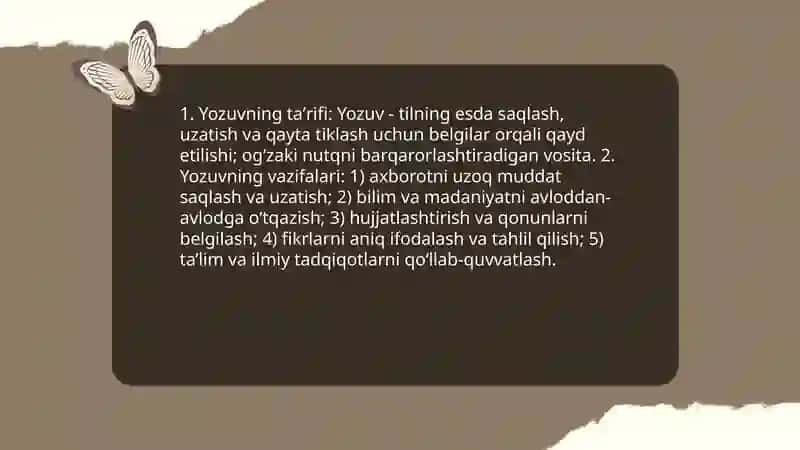 Yozuv va uning korinishlari 3
