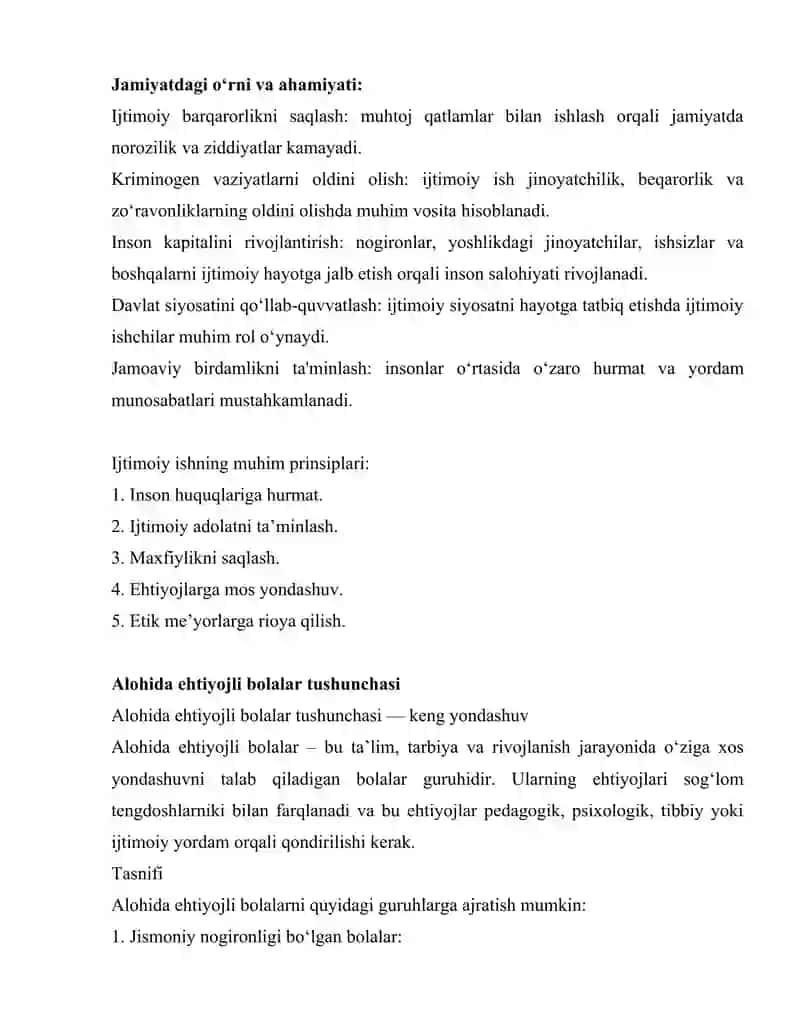 Ijtimoiy ishda alohida ehtiyojli bolalar bilan ishlashdagi axloqiy yondashuvlar, himoya va inklyuziv ta'lim 3