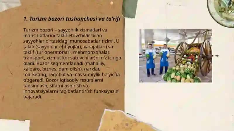 Turizm bozori tushunchasi va vazifasi 3