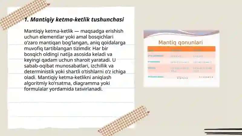 Mantiqiy ketma-ketlikni tuzish 3