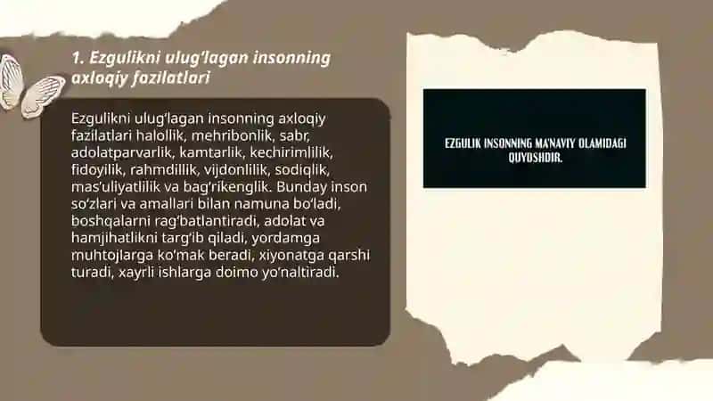 Ezgulikni ulugʻlagan insonning axloqiy fazilatlari 3