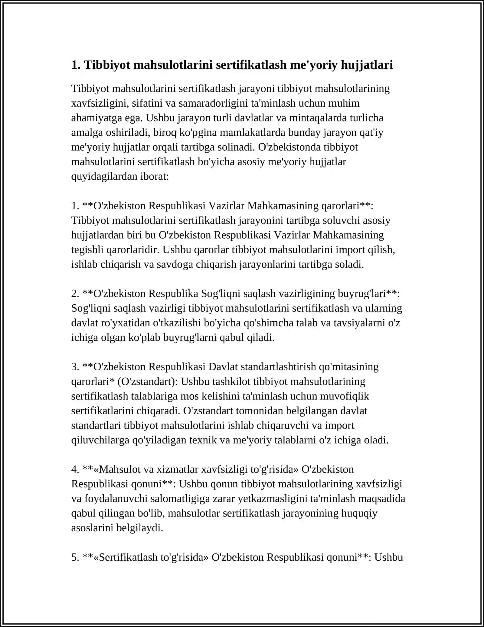 TIBBIYOT TAVARSHUNOSLIGIDA QOLANILADIGAN MEYORIY TEHNIK HUJATTLAR 3