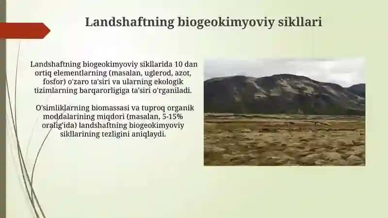Landshaftshunoslikdagi ilmiy yoʻnalishlar va ularning mazmunini oʻrganish 3