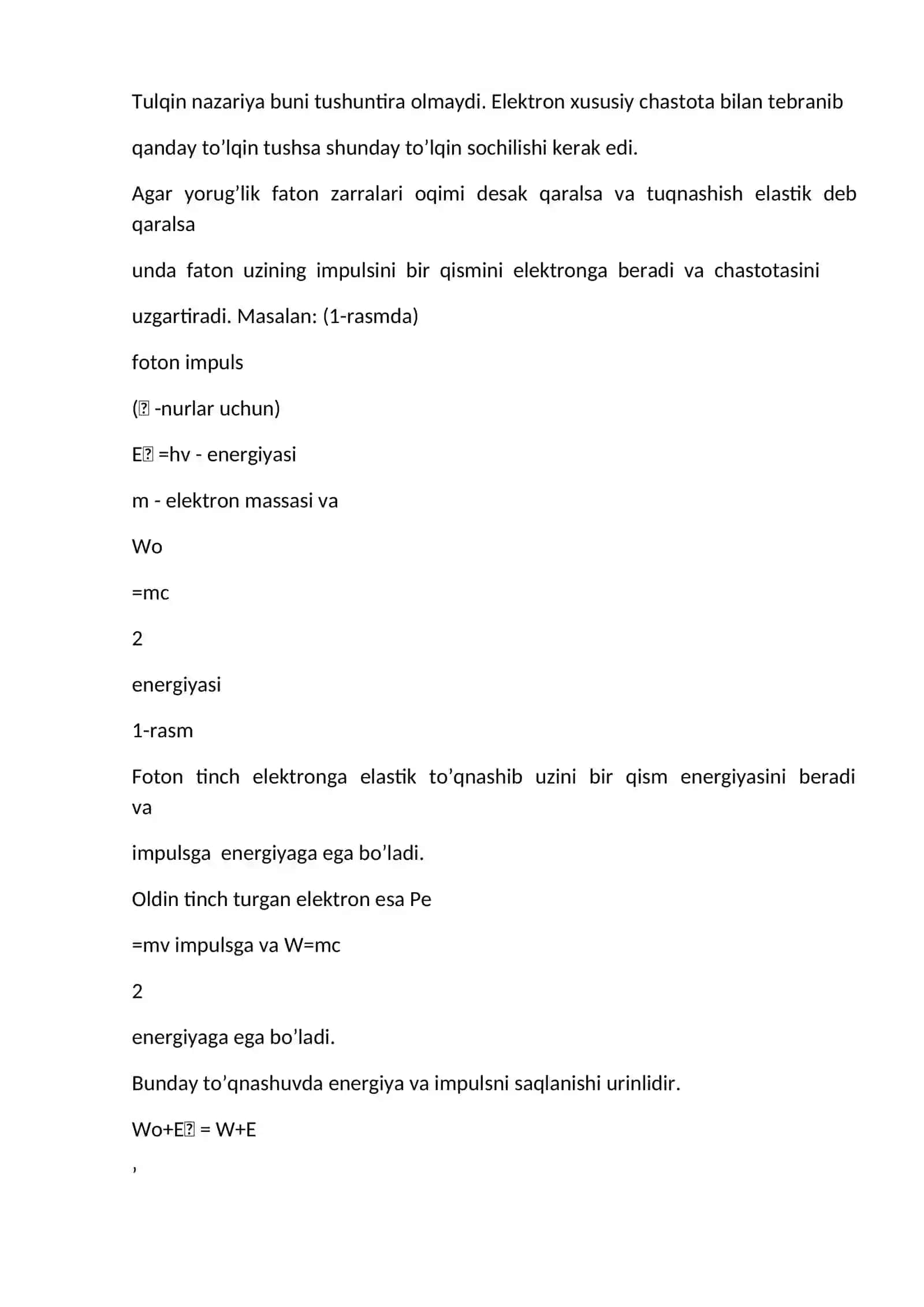 Modda zarrachalarining korpuskulyar-to‘lqin dualistik tabiati 3