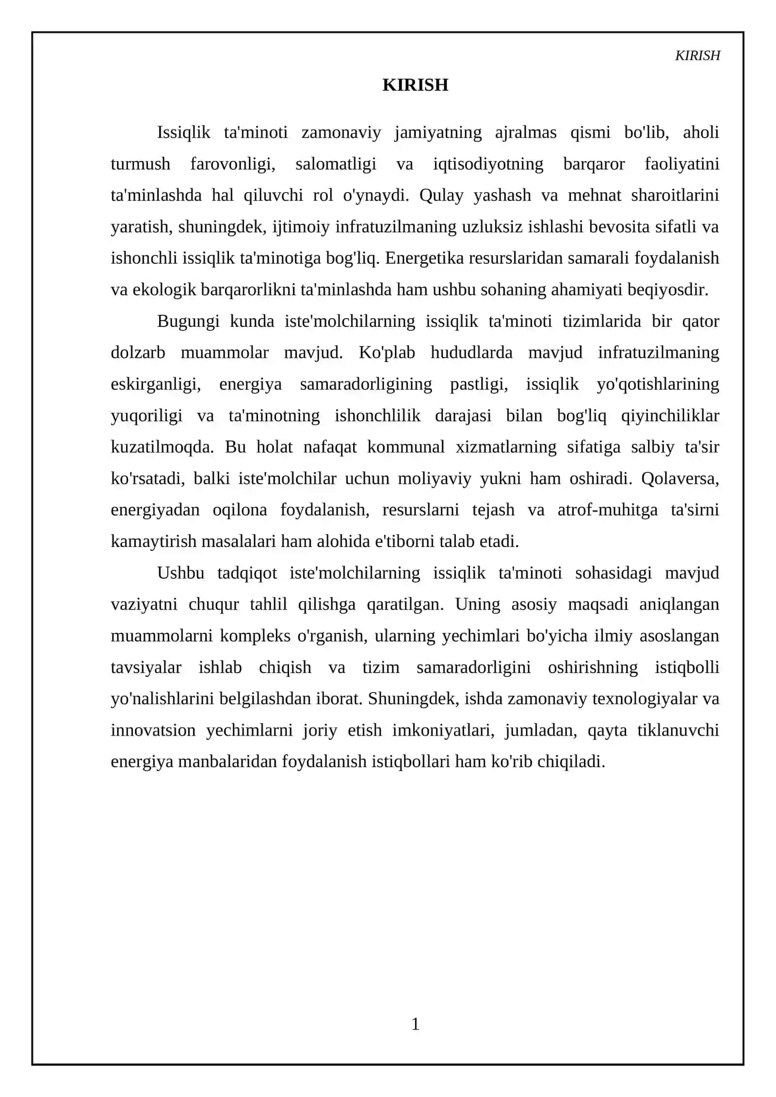 Issiqlik ta'minoti tizimlarida narx belgilash va xizmat ko'rsatish standartlari 3