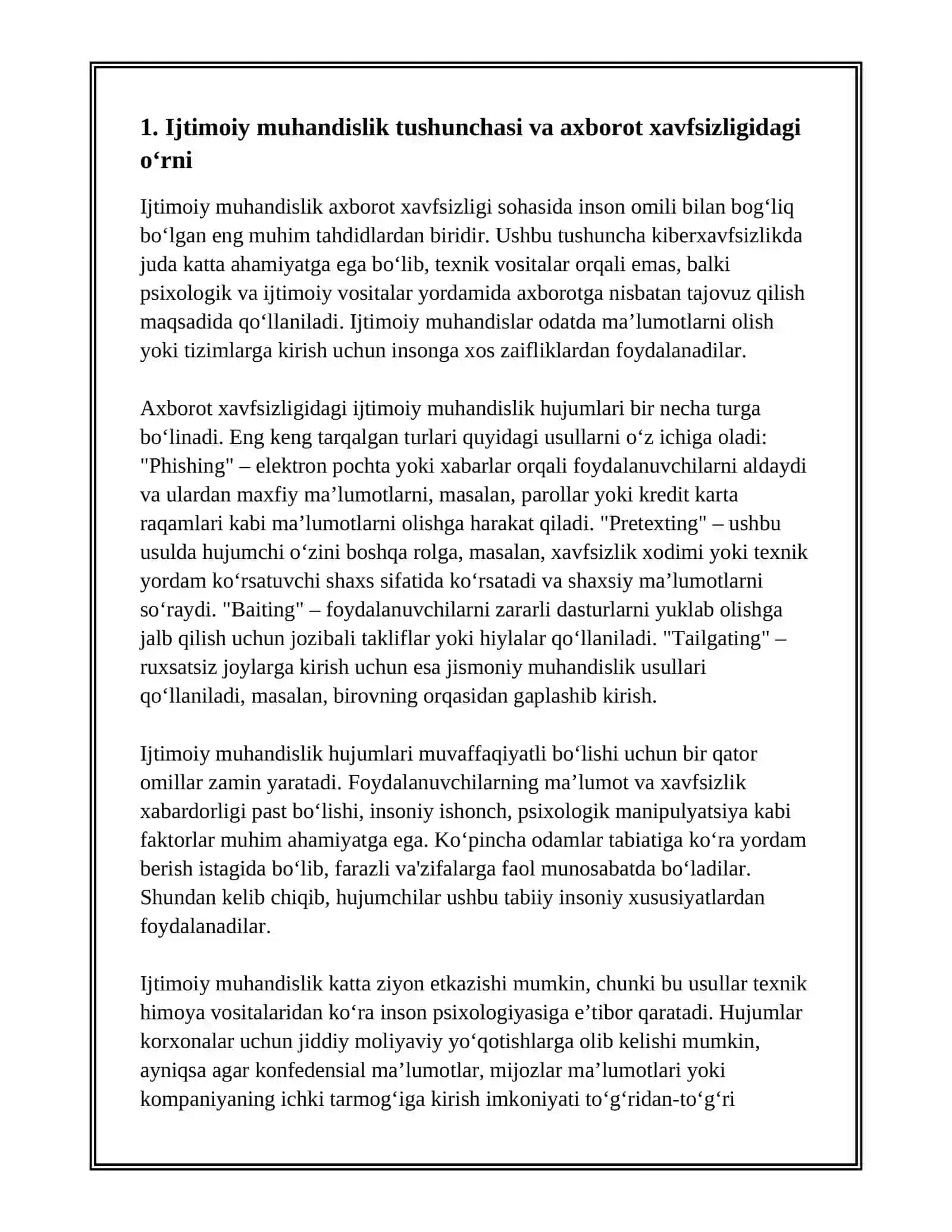 KIBERXAVFSIZLIKDA INSON OMILI (SOCIAL ENGINEERING) 3