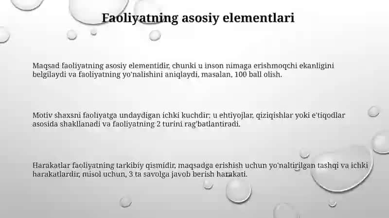 Faoliyatning tuzilishi 3